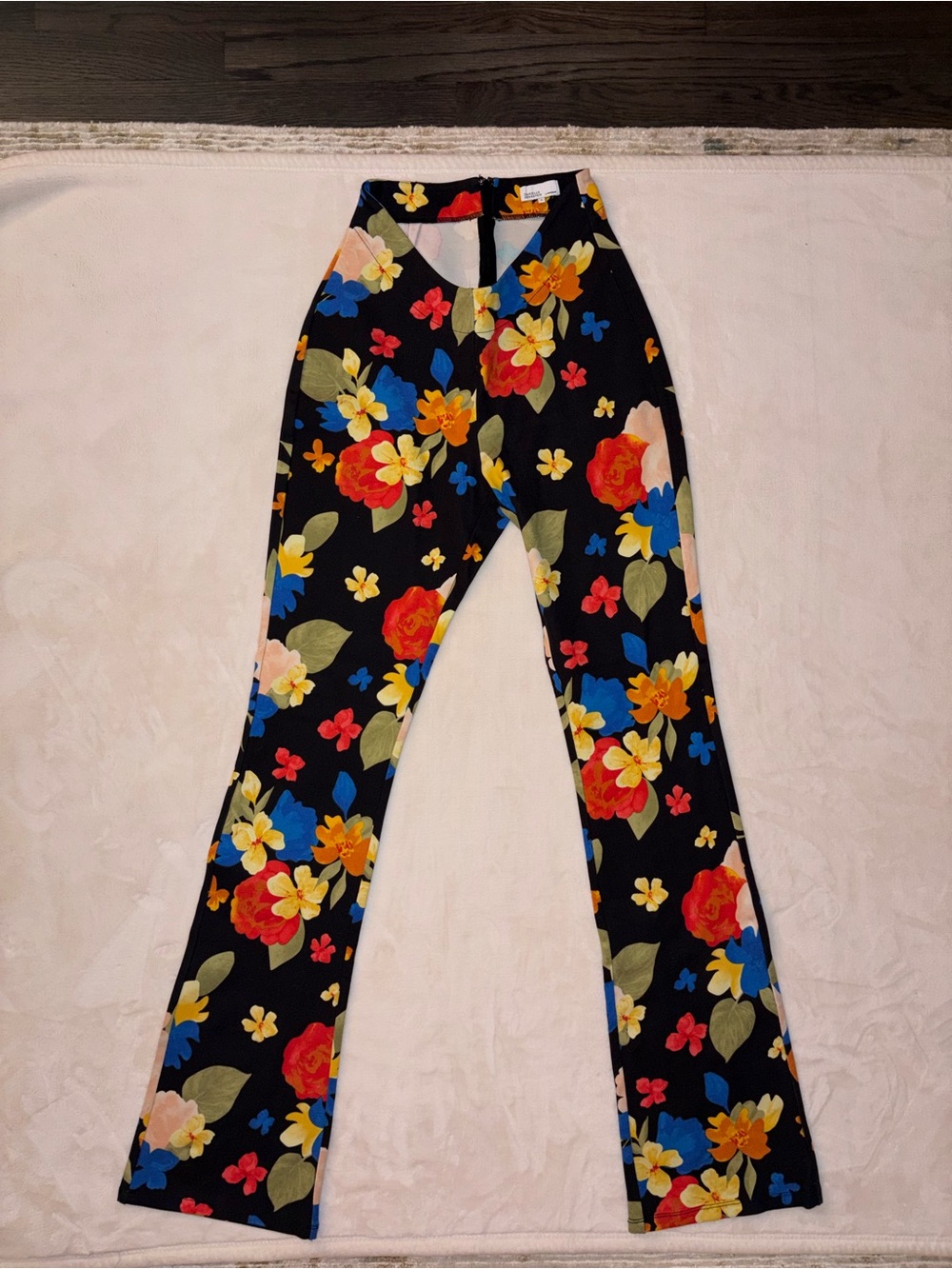 WeWoreWhat: Floral Stretch Wide-Leg Pants - Black Multi